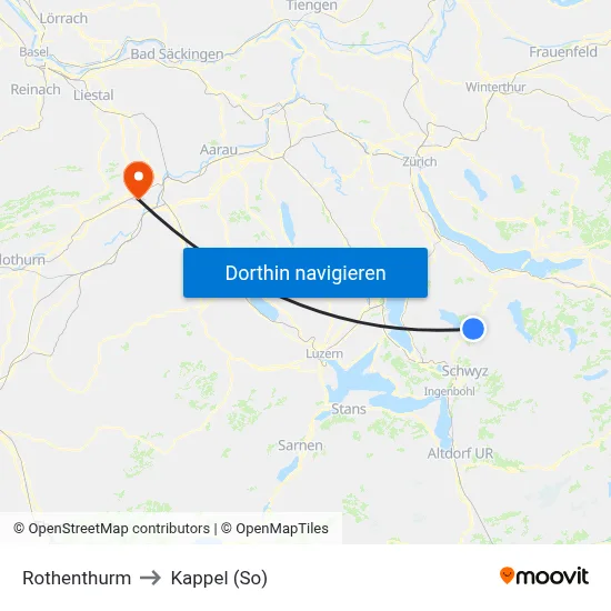 Rothenthurm to Kappel (So) map