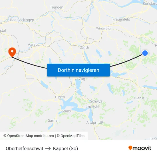 Oberhelfenschwil to Kappel (So) map