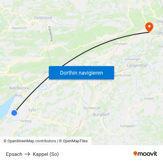 Epsach to Kappel (So) map