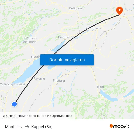 Montilliez to Kappel (So) map