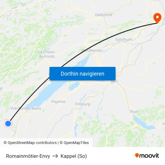 Romainmôtier-Envy to Kappel (So) map