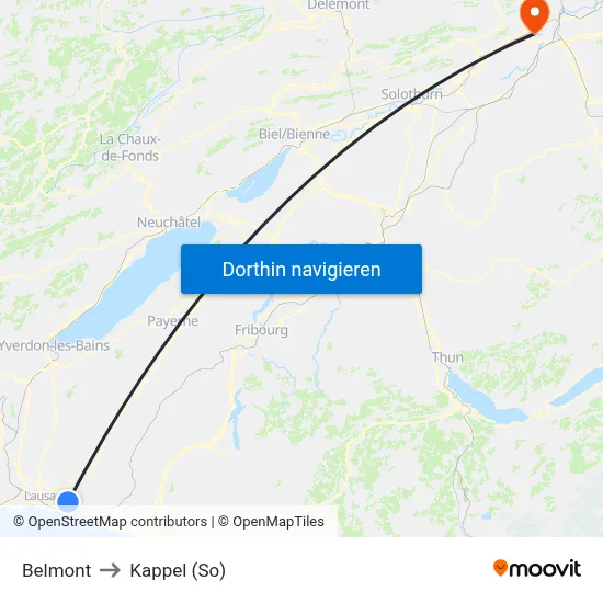 Belmont to Kappel (So) map