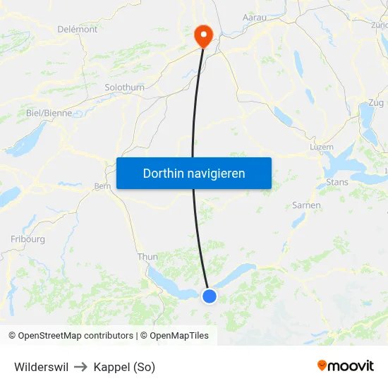 Wilderswil to Kappel (So) map