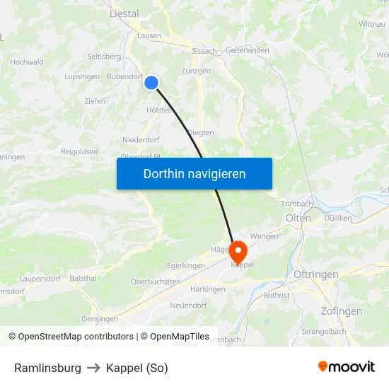 Ramlinsburg to Kappel (So) map