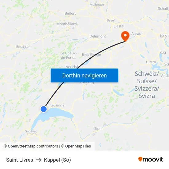 Saint-Livres to Kappel (So) map