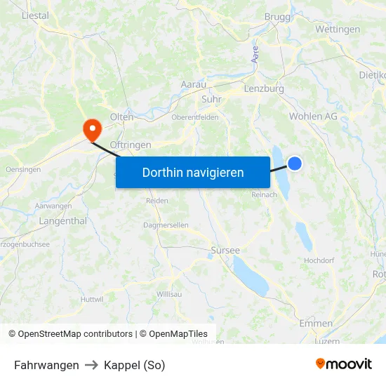 Fahrwangen to Kappel (So) map
