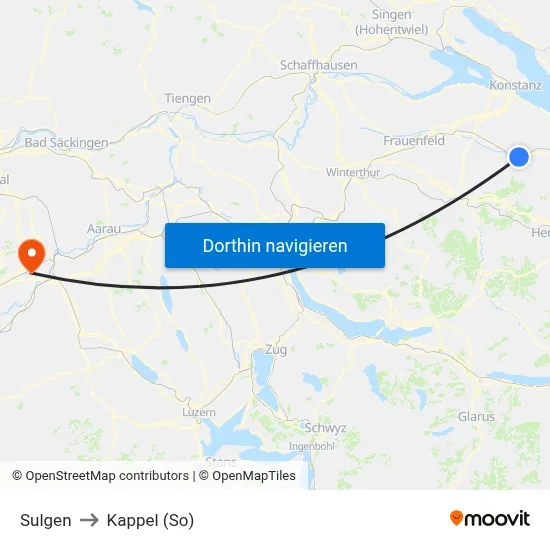 Sulgen to Kappel (So) map