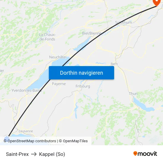 Saint-Prex to Kappel (So) map