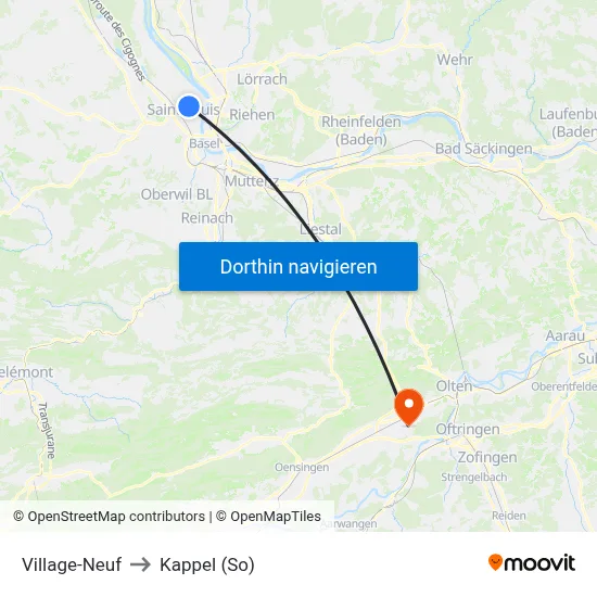 Village-Neuf to Kappel (So) map
