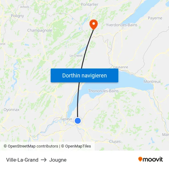 Ville-La-Grand to Jougne map