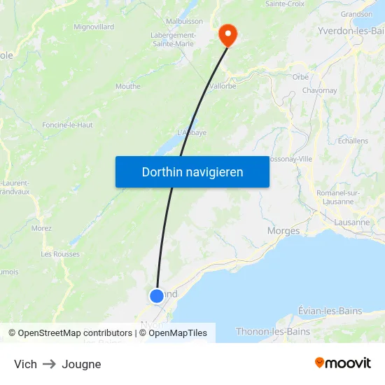 Vich to Jougne map