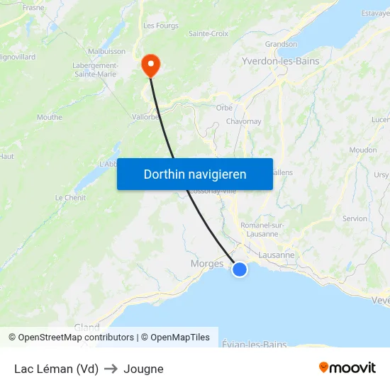 Lac Léman (Vd) to Jougne map