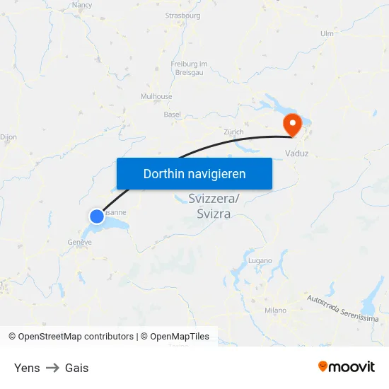 Yens to Gais map