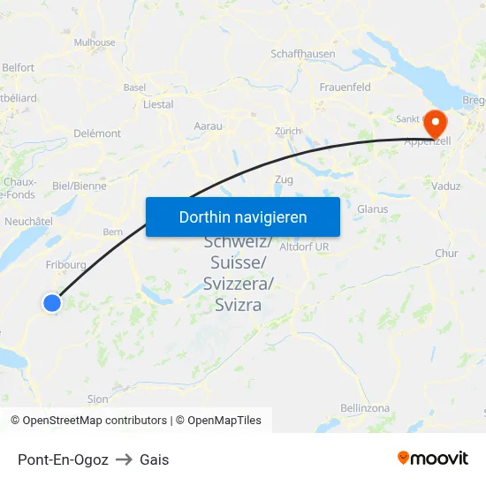 Pont-En-Ogoz to Gais map