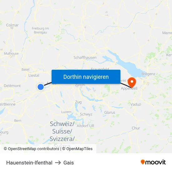 Hauenstein-Ifenthal to Gais map