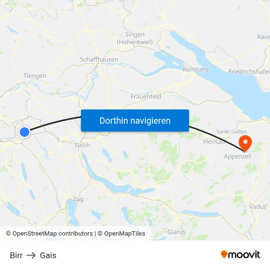 Birr to Gais map