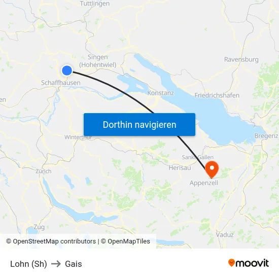 Lohn (Sh) to Gais map