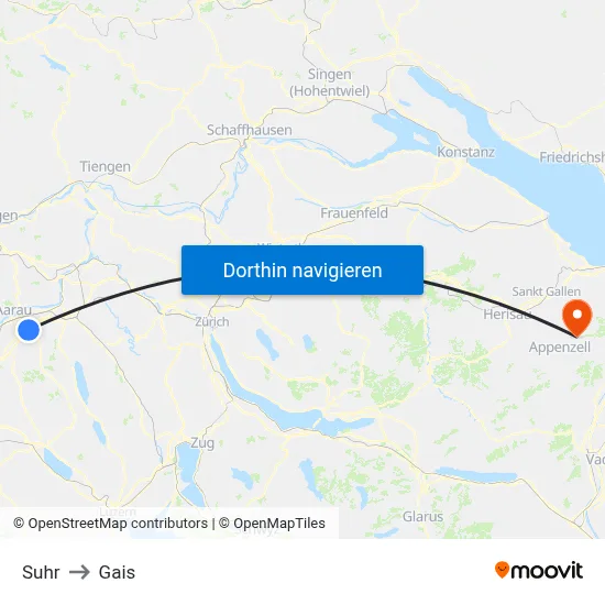 Suhr to Gais map