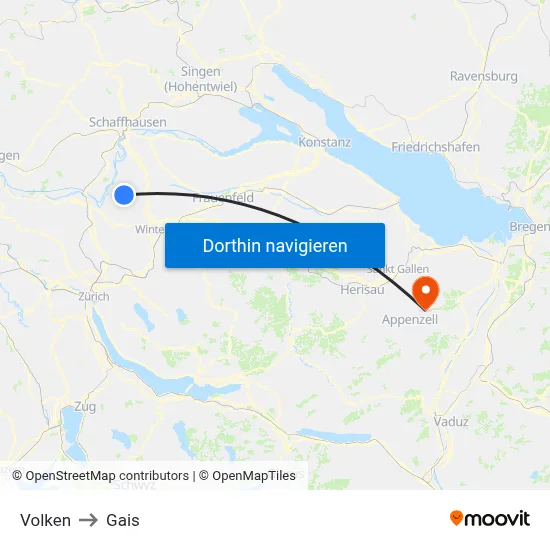 Volken to Gais map