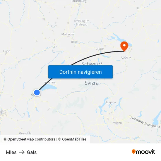 Mies to Gais map
