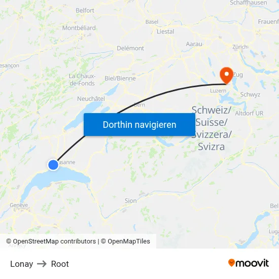 Lonay to Root map