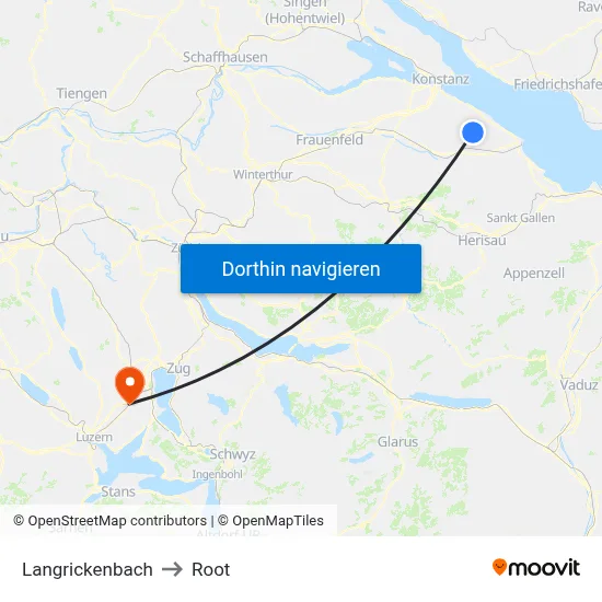 Langrickenbach to Root map