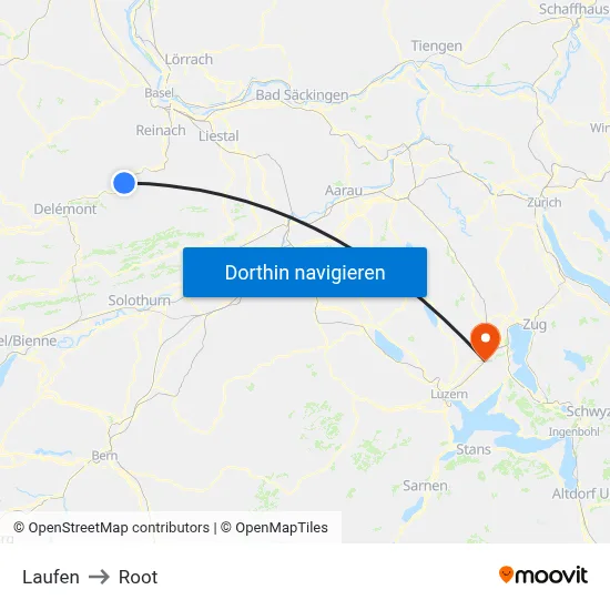 Laufen to Root map