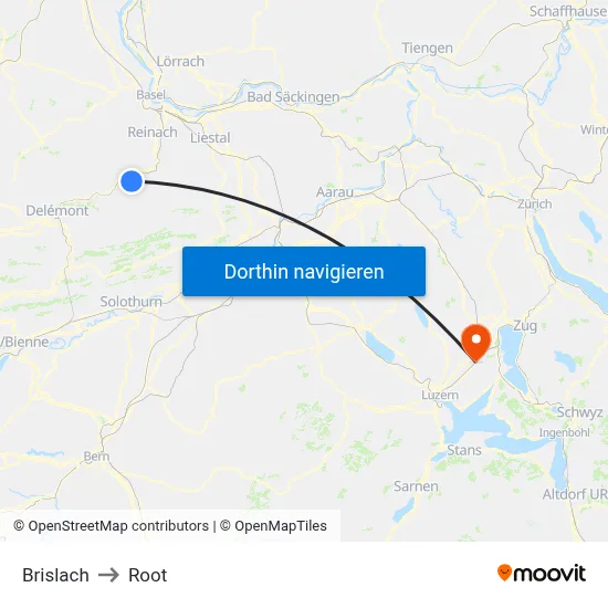 Brislach to Root map