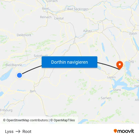 Lyss to Root map