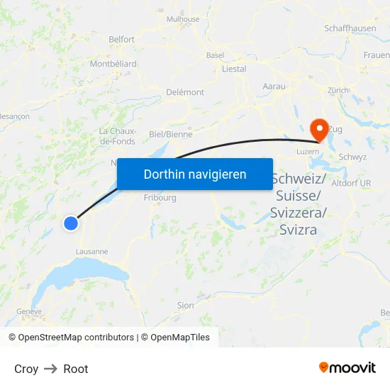 Croy to Root map