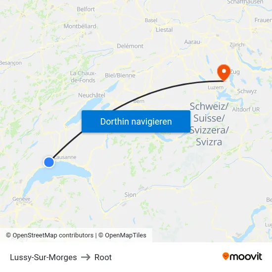 Lussy-Sur-Morges to Root map