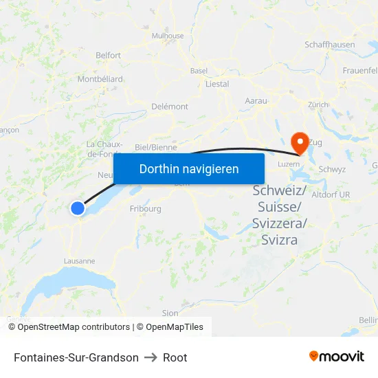 Fontaines-Sur-Grandson to Root map