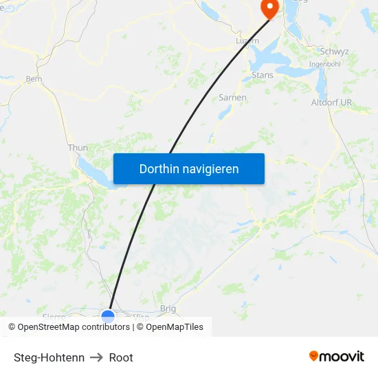 Steg-Hohtenn to Root map