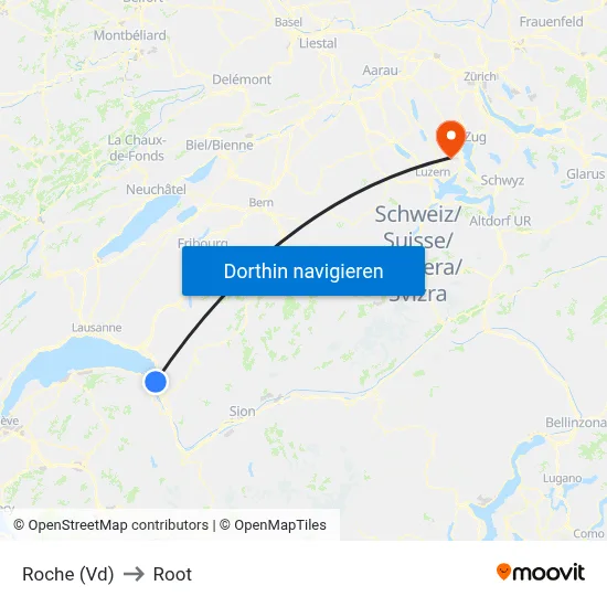 Roche (Vd) to Root map