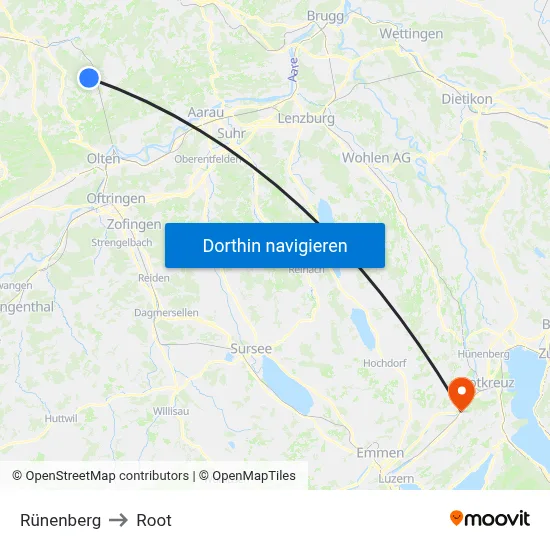 Rünenberg to Root map