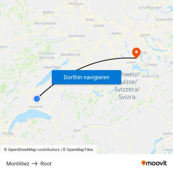 Montilliez to Root map