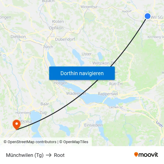 Münchwilen (Tg) to Root map
