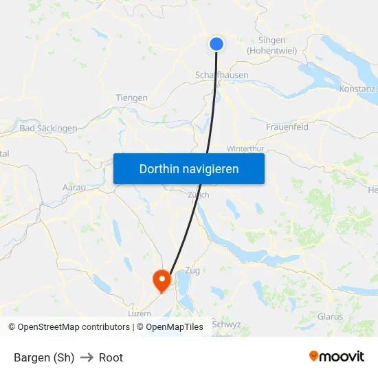 Bargen (Sh) to Root map