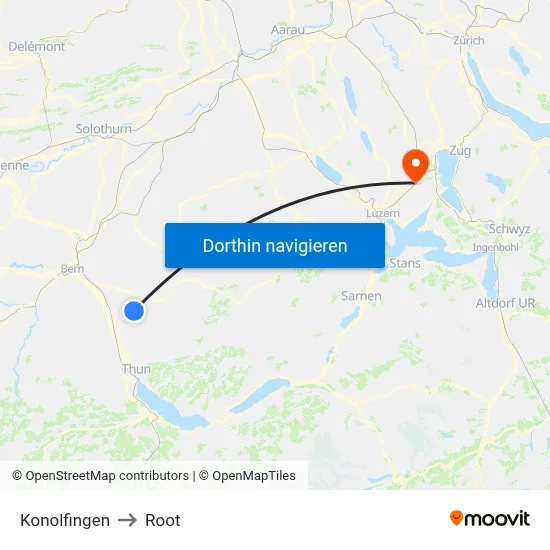 Konolfingen to Root map