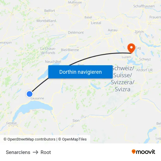 Senarclens to Root map