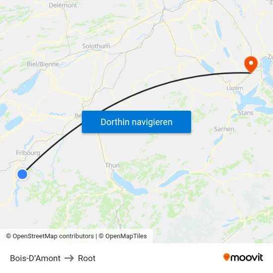 Bois-D’Amont to Root map