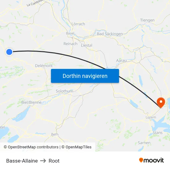 Basse-Allaine to Root map