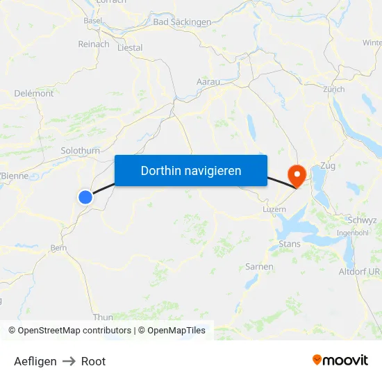 Aefligen to Root map