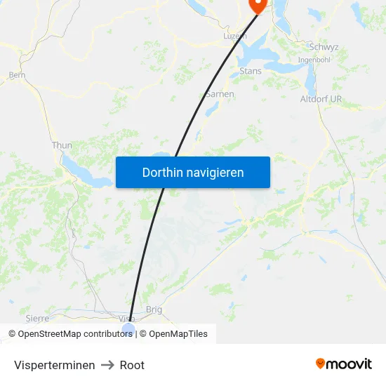 Visperterminen to Root map