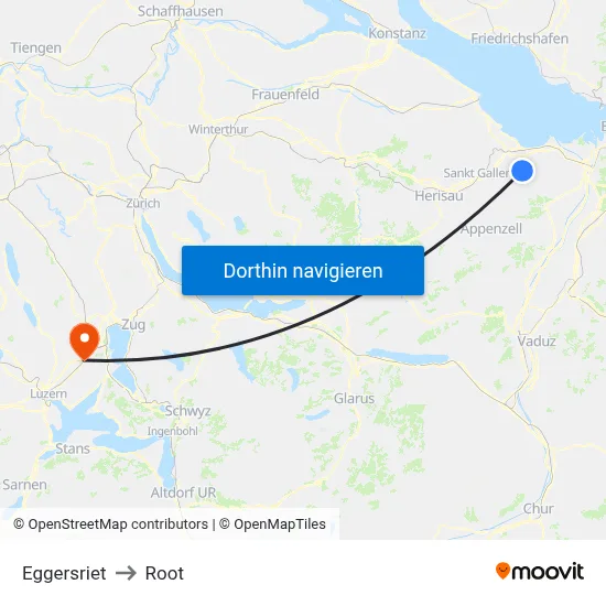Eggersriet to Root map