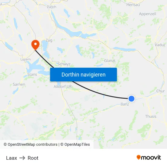 Laax to Root map