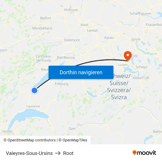 Valeyres-Sous-Ursins to Root map