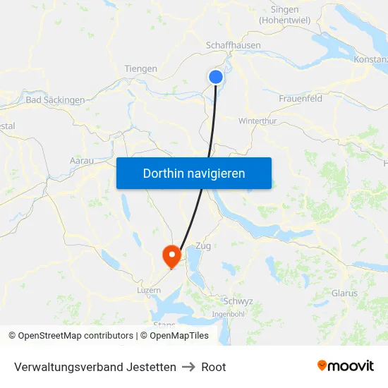 Verwaltungsverband Jestetten to Root map