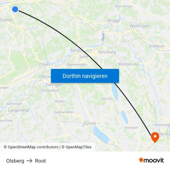 Olsberg to Root map