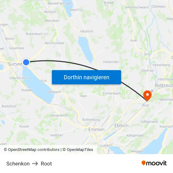 Schenkon to Root map